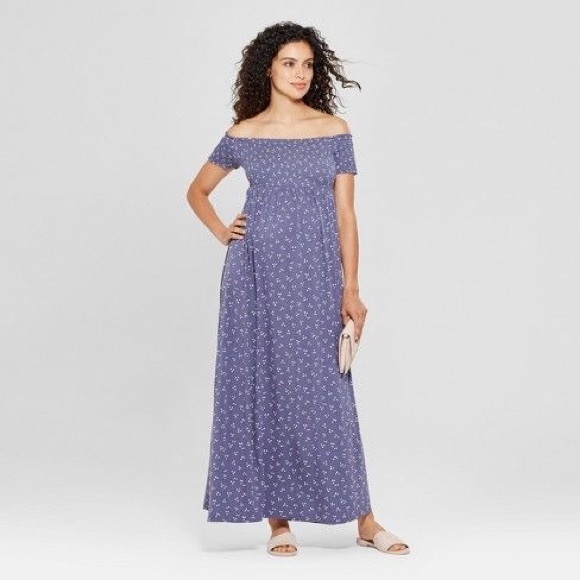 ingrid and isabel off the shoulder maxi dress